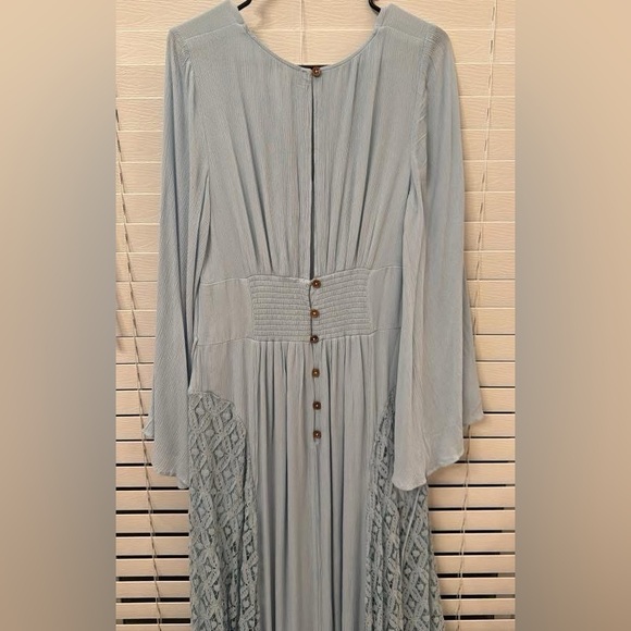Free People Light Blue Maxi Dress with Lace NEVER WORN - Picture 2 of 2